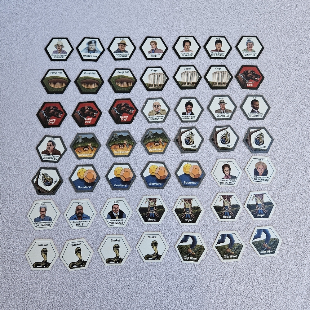 Cloak & Dagger Board Game 1984 Spy REPLACEMENT Trap Challenge Cards Complete